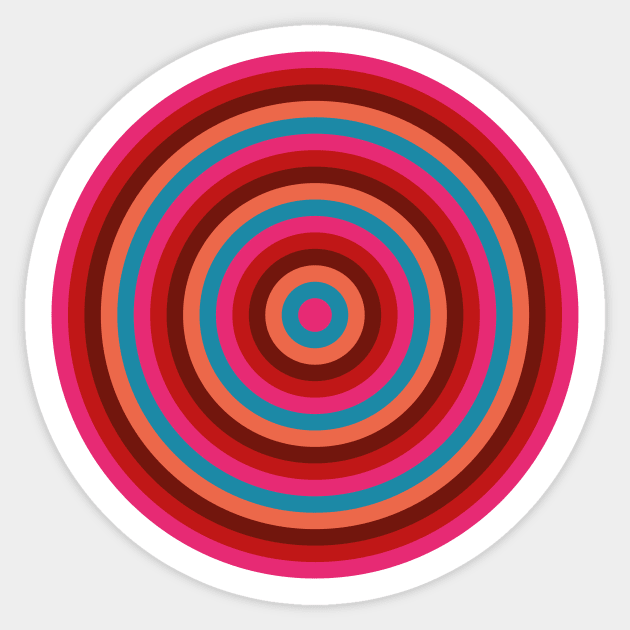 Pop Mod Circles #2 Sticker by n23tees